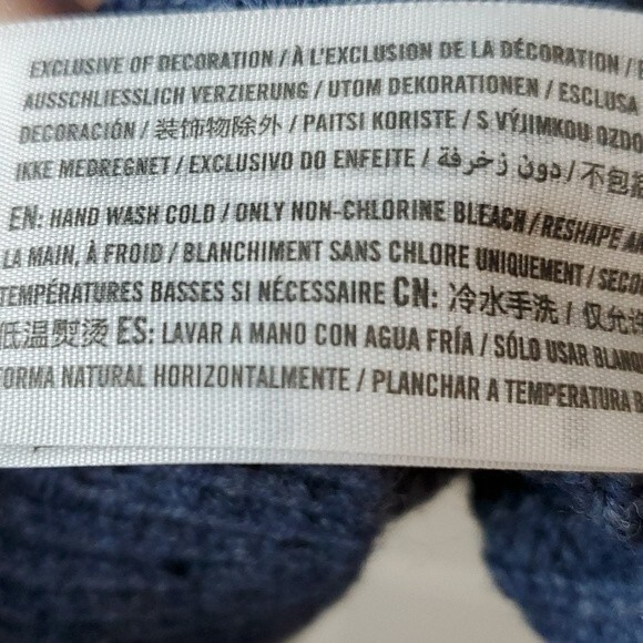 ABERCROMBIE & FITCH WOOL TEXTURED CREW NECK SWEATER MEN'S MEDIUM HEATHERED BLUE - Picture 6 of 10